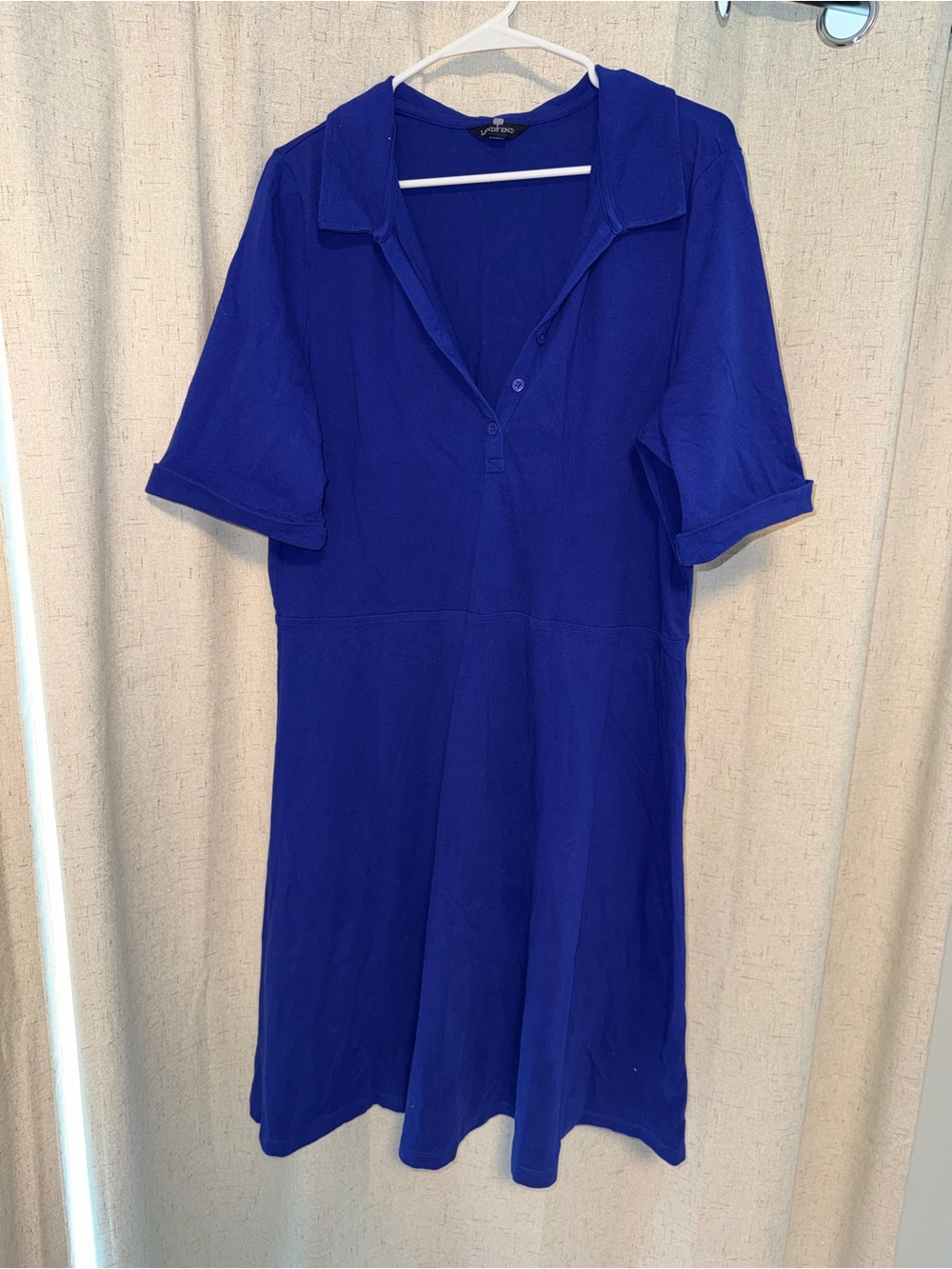Lands' End Royal Blue Polo Midi Dress